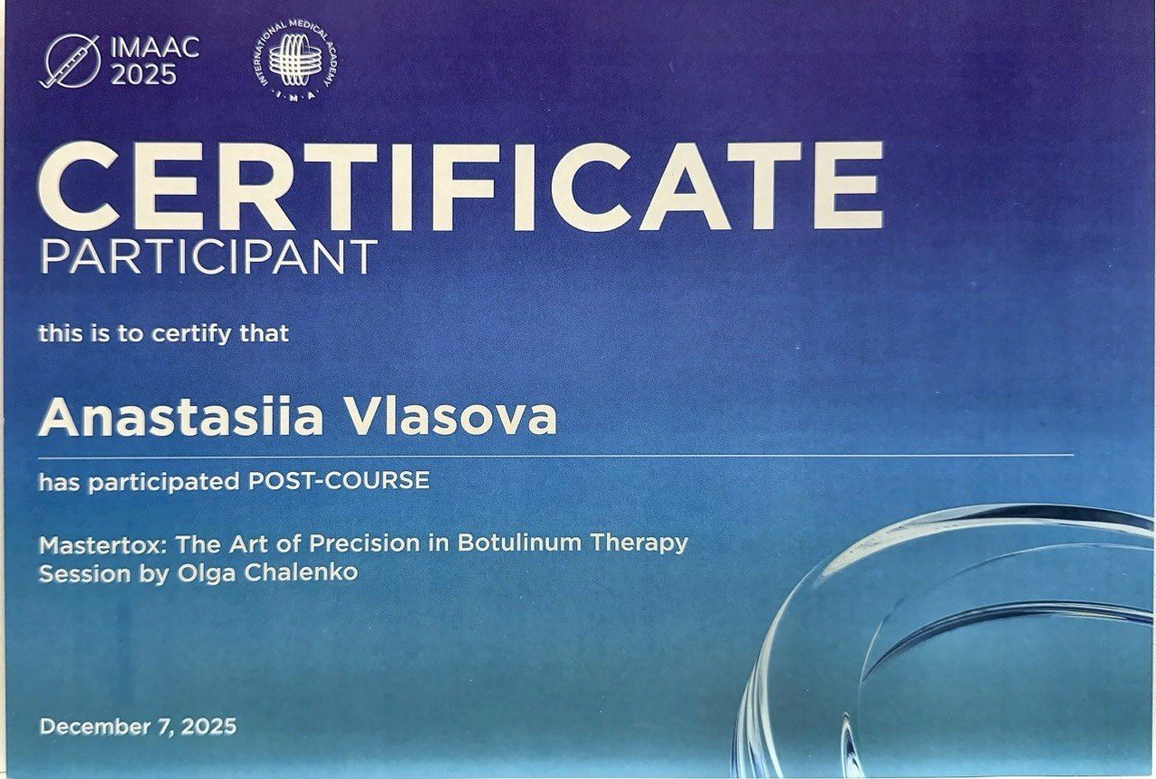 Mastertox Botulinum Therapy certificate