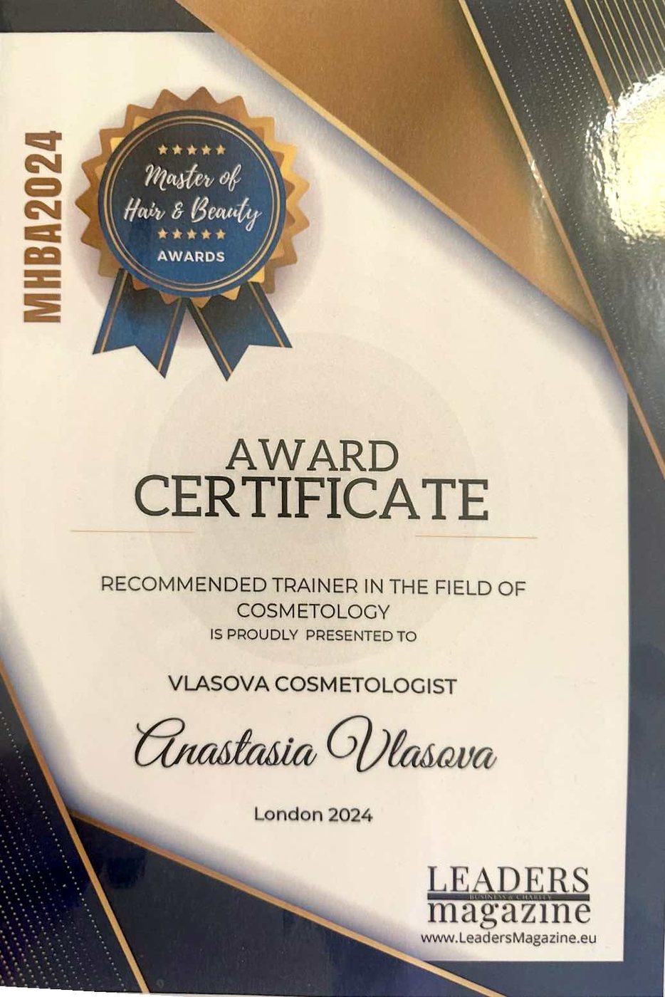 Recommended Trainer in Cosmetology certificate